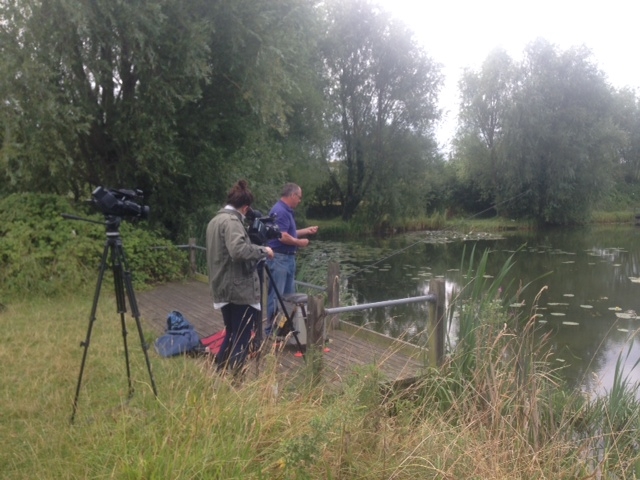 Filming for the TV show, Escape to the Country at Barnwell Lake, August 2014