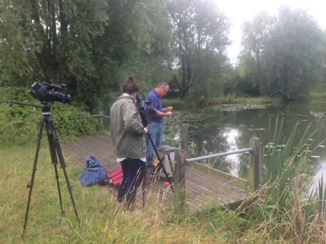 Filming for the TV show, Escape to the Country at Barnwell Lake, August 2014