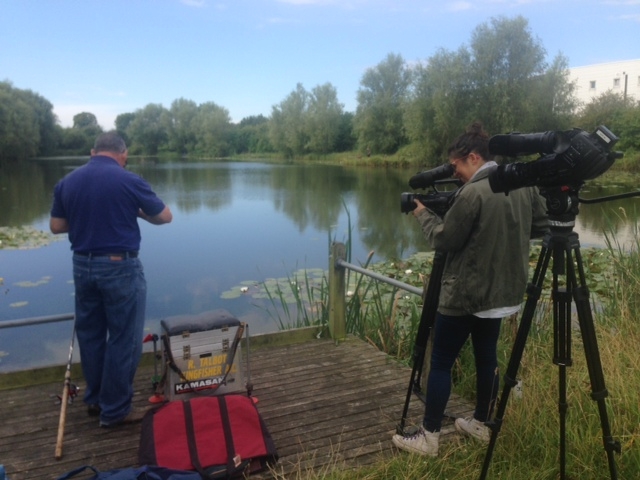 Filming for the TV show, Escape to the Country at Barnwell Lake, August 2014